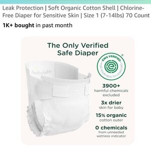 Healthy Baby brand ewg verified totally chlorine free diapers size 1